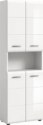 Produktbild von Hochschrank >Ice< in Weiß Hochglanz - 60x185x30cm (BxHxT)