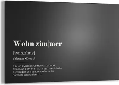 Produktbild von DEQORI Kreidetafel 60x40 cm 'Wohnzimmer - Definition' Tafel Wandtafel Schreibtafel