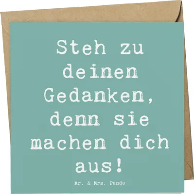 Produktbild von Mr. & Mrs. Panda Grußkarte Spruch Mutig zu seinen Meinungen stehen - Meeresbrise - Geschenk, Trost, Vertrauem, Selbstbewusstsein, Glückwunschkarte, doppelkarte, Kraft