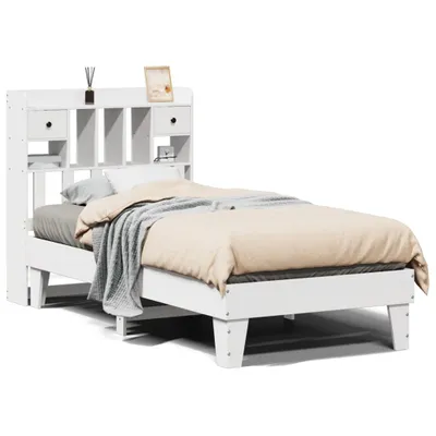 Imagen del producto de Estructura de cama sin colchón madera maciza blanca 90x190 cm
