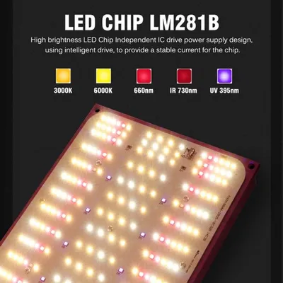 Produktbild von Kweeklampe LED – 120W, Vollspektrum – Pflanzenwachstumslampe für Hydrokultur – Wachstumslampe