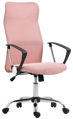 Produktbild von Ergonomischer Bürostuhl Höhenverstellbarer Drehstuhl mit Wippfunktion, Netzbespannung, 63 x 65 x 109-119 cm Rosa