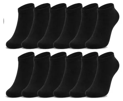 Produktbild von Uni Sneakersocken Damen Herren Baumwolle, Sneaker Socken, Schwarz/43-46