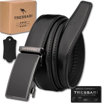 Produktbild von TRESSARI Herren-Hosengürtel 125 cm Automatik aus schwarzem Naturleder