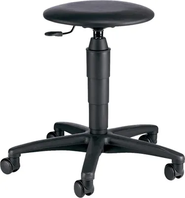 Produktbild von Topstar Drehhocker mit Rollen Kunstleder Sitz-Höhe 420-550mm Sitz-D.360mm - 72260   D 10 H