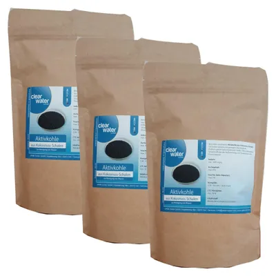 Produktbild von 3L / 1,5kg Aktivkohle Granulat Filterkohle aus Kokosnussschalen, 8x30 mesh