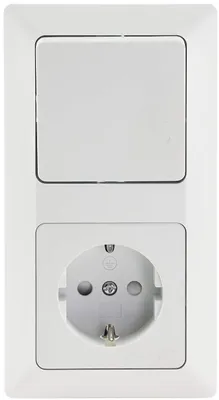 Productafbeelding van Stopcontact met Schakelaar, 2-voudig, Inbouw-Wisselschakelaar & Stopcontact van 230 V, Mat Wit