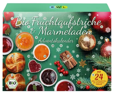 Produktbild von EWL BIO Adventskalender 2026 | Frühstücksgläschen Marmeladen & Konfitüren