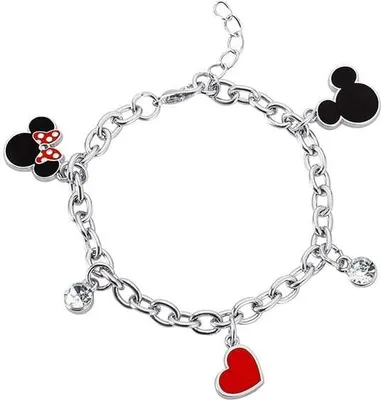 Produktbild von Mickey Mouse Armkette Uni Mickey und Minnie silberfarben Standard
