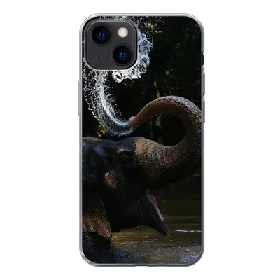 Produktbild von MuchoWow® Handyhülle Schutzhülle Hülle für iPhone 13 Elefant - Wasser - Rüssel - Tiere - Natur Silikon Softcase Handy Hülle - Karteninhaber