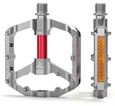 Produktbild von Fahrradpedale Plattformpedale mit Reflektoren CNC Aluminium Silber