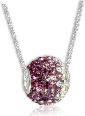 Produktbild von SilberDream Kette Bead Zirkonia Silber weiß lila violett Set D2GSS031
