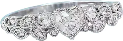 Produktbild von Damen-Ring, Blattform, Strass-Schmuck, eleganter, exquisiter Ring für Hochzeit-Weiß,US 10