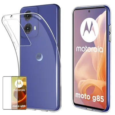 Produktbild von Für Motorola Moto G85 5G Silikon TPU Case Transparent + Curved H9 Glas Folie Handy Hülle Schutz