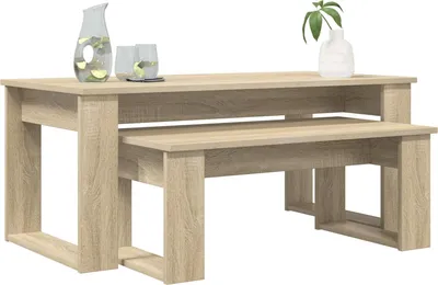 Produktbild von "Sonderangebot" Kaffeetisch Set/Beistelltisch - HOMMIE - modernes Design Wohnzimmertisch- 2 pcs Sonoma-Eiche Holzwerkstoff - Couchtische GermanyMöbel8384509