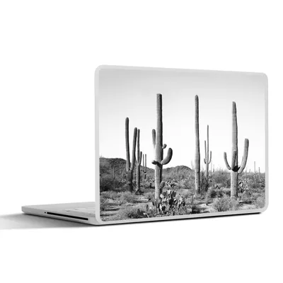 Produktbild von MuchoWow® Laptop Aufkleber Sticker Cover Kakteen - Schwarz und weiß - Natur - Landschaft 32.5x23.5 cm - Sticker für Laptop - Selbstklebend