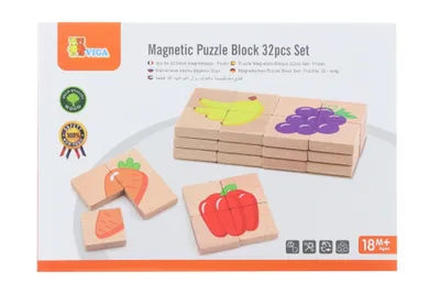 Obrázok produktu pre Viga Drevené magnetické puzzle - ovocie