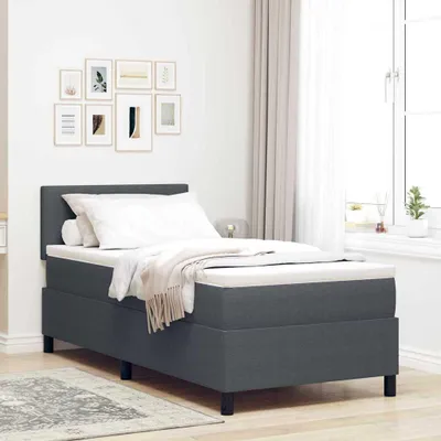 Produktbild von Maison Exclusive - Boxspringbett Dunkelgrau und Weiß 90 x 200 cm Cordstoff