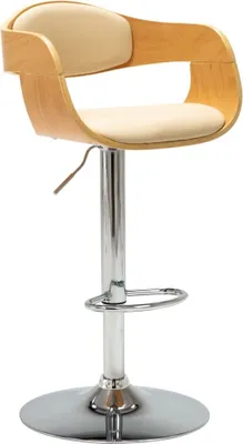 Produktbild von The Living Store Barhocker Creme Bugholz und Kunstleder