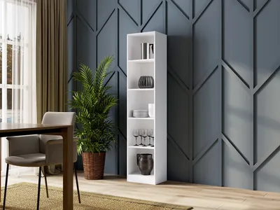 Produktbild von CDF Bücherregal R40 | Farbe: Weiß | Breite: 40 Zentimeter | Für Wohnzimmer, Büro und Arbeitszimmer | Regal für Bücher und Spielzeug | Ideal für Kinder
