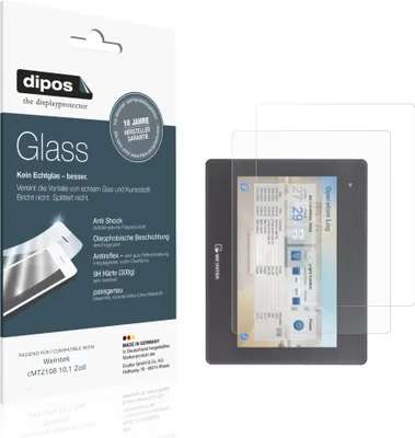 Produktbild von 2x Schutzfolie für Weintek cMT2108 10.1 Zoll matt - Anti-Shock 9H Folie dipos Glass Kunststoffglas