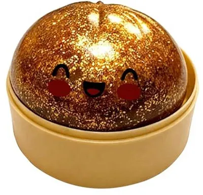 Produktbild von Glitzer Dumpling Squishy 1er Box – weiche Anti-Stress Knete – Angstlöser Fidget Toy – langsam zurückfederndes Sensorikspielzeug – Regenbogen Design