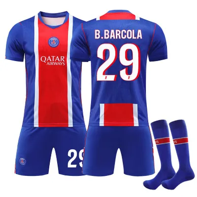 Zdjęcie produktu dla #29 B.BARCOLA Koszulka piłkarska Paris Saint-Germain na mecz domowy 26-27 Ligue 1 dla dzieci i dorosłych ROZMIAR:22