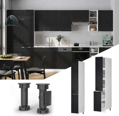 Produktbild von Apothekerschrank Vicco Fame-Line Schwarz gestreift 30 cm, Model 50733