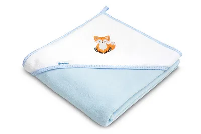 Produktbild von SENSILLO Baby-Handtuch 100x100 cm - 95% Baumwolle, 5% Polyester - Blau Fuchs