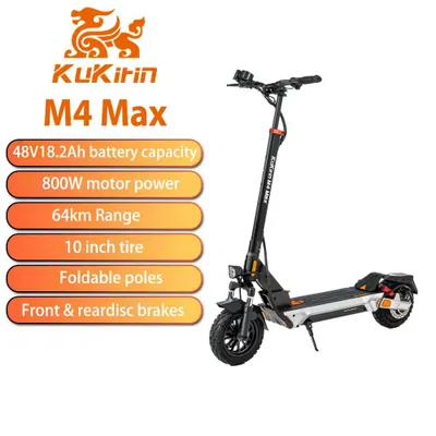 Immagine prodotto di Monopattino elettrico fuoristrada M4 MAX per adulti, batteria 48V 18,2Ah, doppia ammortizzazione forcella, 10 pollici, carico massimo 120 kg,IP54