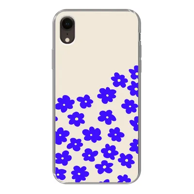 Produktbild von MuchoWow® Handyhülle Schutzhülle Hülle für iPhone XR Blume - Blau - Muster Silikon Softcase Handy Hülle - Schutzdeckel