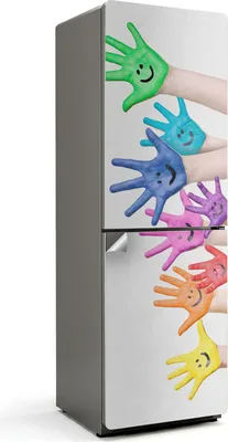 Obrázek produktu pro Happy handprints - Samolepka na lednici - Samolepka na lednici - Samolepící fólie na lednici - Kuchyňské dekorace - 60x180 cm