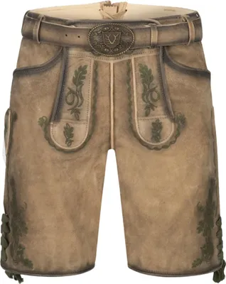 Produktbild von Lederhose kurz mit Gürtel Ulli hellbraun 50