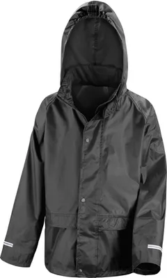 Produktbild von Result Kinder Regenjacke / Regenüberjacke FK617 (9-10 Jahre) (Schwarz)