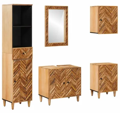 Productafbeelding van vidaXL Badkamermeubelset, 5 stuks, massief mangohout