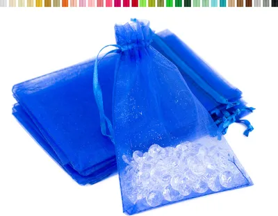 Organzasäckchen 7x9cm blau königsblau royalblau