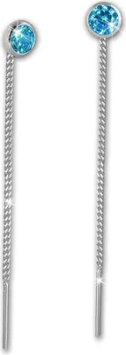 Produktbild von SilberDream Ohrhänger für Damen Silber türkis Zirkonia Ohrringe 3mm SDO5963T