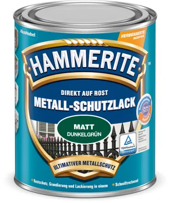 Produktbild von Hammerite Metallschutzlack Matt, 3in1 Rostschutz für Metall, Dunkelgrün, 750 ml