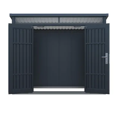 Produktbild von 4iQ Gerätehaus Premium 262x187x211 cm Geräteschuppen Dachfenster Anthrazit