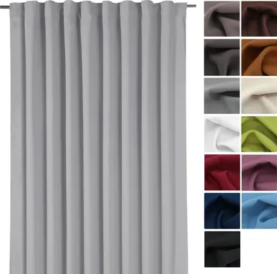 Produktbild von heimtexland ® XXL Verdunkelungsvorhang Thermovorhang Multifunktionsband Dekoschal 245x275 cm Raumteiler Deko Vorhang blickdicht verdunkelnd isolierend Typ139 Silber Grau