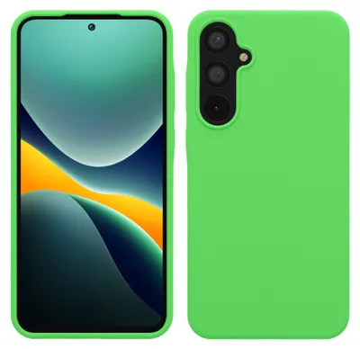 Produktbild von kwmobile Handyhülle für Samsung Galaxy A55 5G Hülle - Case Silikon - Kabelloses Laden - Schutzhülle Cover in Limettengrün
