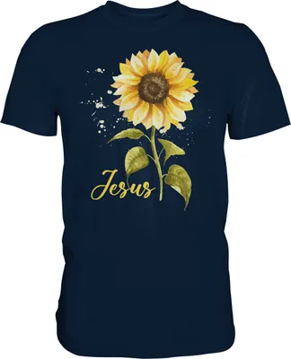 Produktbild von Jesus Sonnenblumen T-Shirt Christlicher Gärtner Geschenk Garten – Navy / 4XL