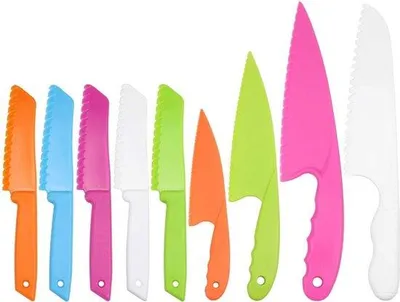 Produktbild von Küchenmesser Set für Kinder ab 4 Jahren mit sicherer, gekartelter Schneide