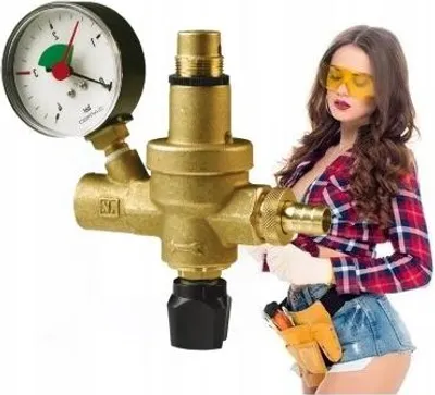 Image de Vanne de remplissage automatique - 0,5-3,0 bars - avec manomètre - pour installations de chauffage - régulateur de pression