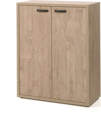 Image de Meuble de rangement de bureau à 2 portes en chêne doré de la collection DEPÉ