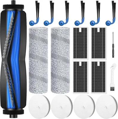 Produktbild von 19 Stück X11 OMNICYCLONE Zubehör für ECOVACS X11 OMNICYCLONE Saugroboter, 1 Hauptbürste, 2 Wischwalze, 4 Schwammfilter,4 HEPA-Filter, 6 Seitenbürsten,2 Werkzeug