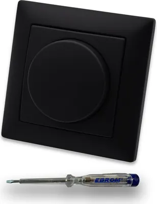 Produktbild von REV Ritter LED Dimmer + Dimmerscheibe in BBBlack + Einfachrahmen Schwarz MATT