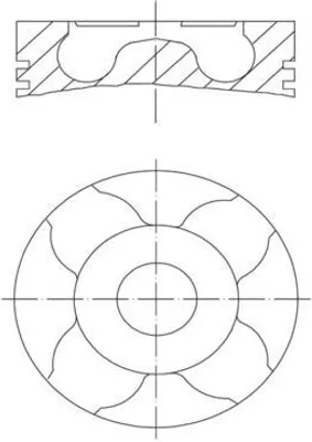 Produktbild von MAHLE 012 31 00 Kolben für OPEL Corsa C Schrägheck (X01) Meriva A (X03) Astra H Caravan (A04) Astra H Schrägheck (A04) Astra H GTC (A04)