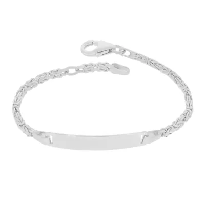 Produktbild von 585 Weissgold ID Armband Königskette massiv 14,5cm