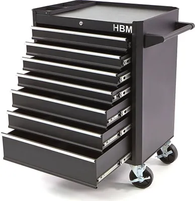 Produktbild von HBM Werkzeugwagen mit 7 Schubladen – 66 cm – schwarz